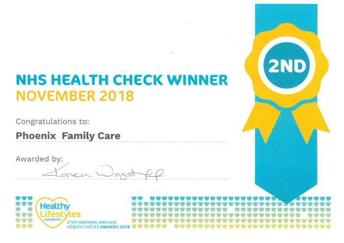NHS health checks 2018 award