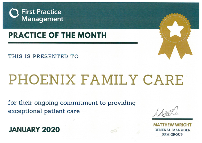 Practice of the month award - January 2020
